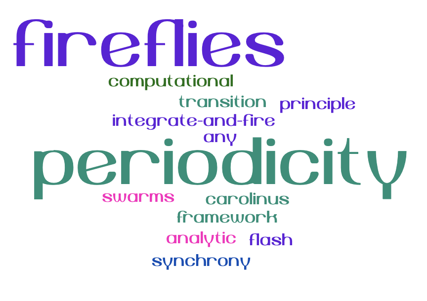 Wordcloud of my work in understanding firefly periodicity